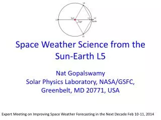 space weather science from the sun earth l5