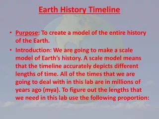 Earth History Timeline