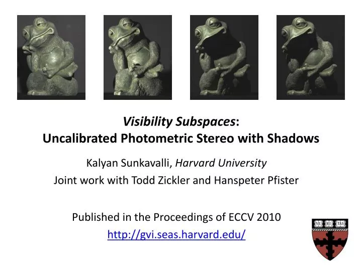 visibility subspaces uncalibrated photometric stereo with shadows