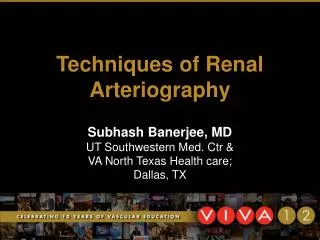 Techniques of Renal Arteriography