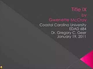 title ix by gwenette mccray