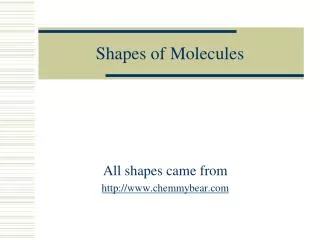 shapes of molecules