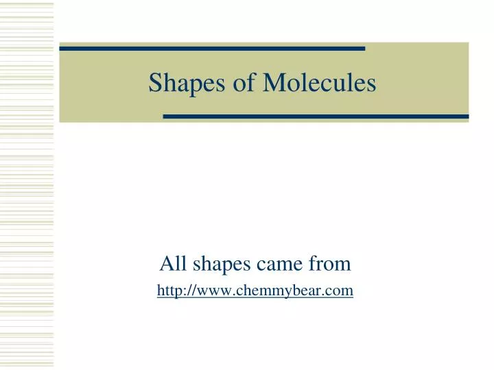 shapes of molecules
