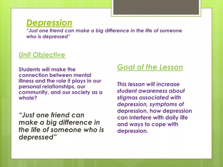 depression just one friend can make a big difference in the life of someone who is depressed