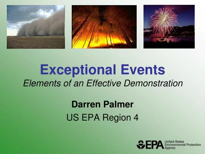 exceptional events elements of an effective demonstration