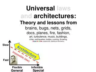 Universal laws and architectures : Theory and lessons from brains, bugs, nets, grids,
