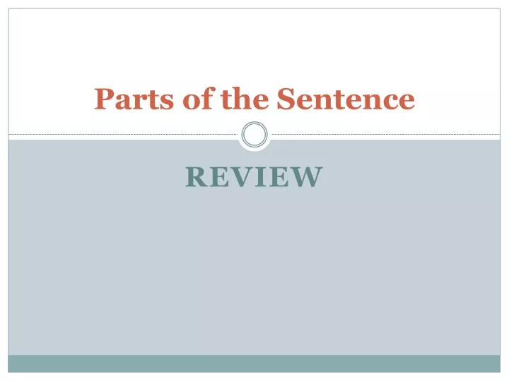 parts of the sentence