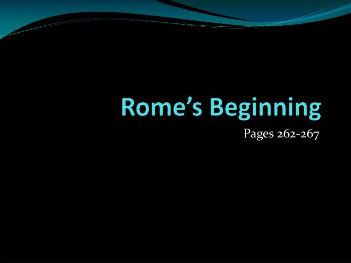 rome s beginning