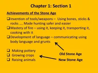 Achievements of the Stone Age