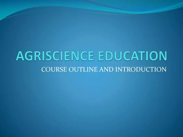 agriscience education