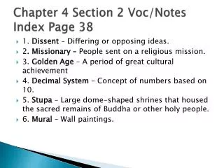 Chapter 4 Section 2 Voc/Notes Index Page 38