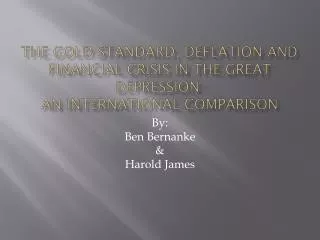 By: Ben Bernanke &amp; Harold James