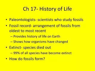 Ch 17- History of Life