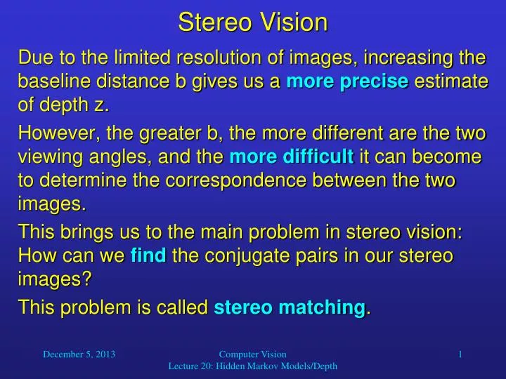 stereo vision