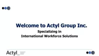Welcome to Actyl Group Inc.