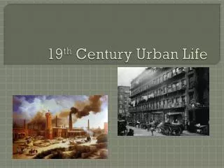 19 th Century Urban Life