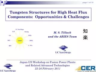 Tungsten Structures for High Heat Flux Components: Opportunities &amp; Challenges