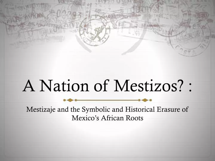 a nation of mestizos