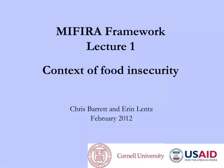 mifira framework lecture 1 context of f ood i nsecurity