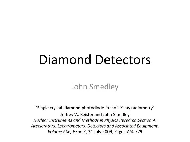 diamond detectors