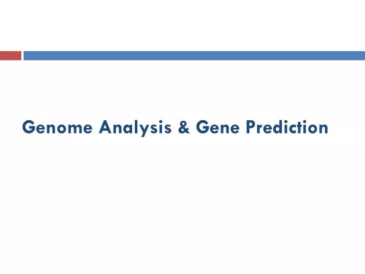 genome analysis gene prediction