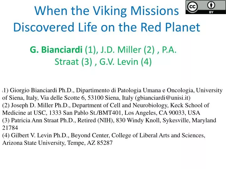 when the viking missions discovered life on the red planet