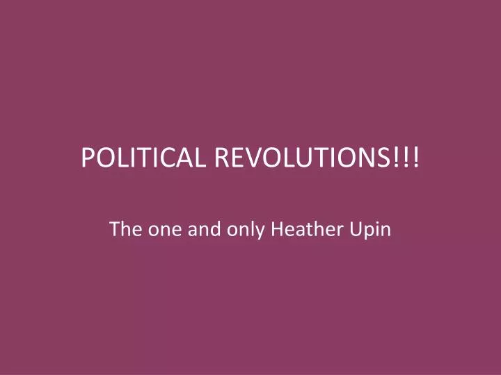 political revolutions
