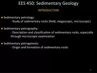EES 450: Sedimentary Geology