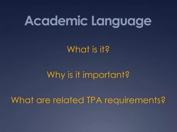 academic language