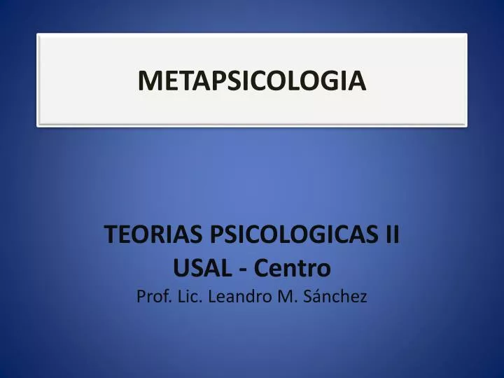 metapsicologia