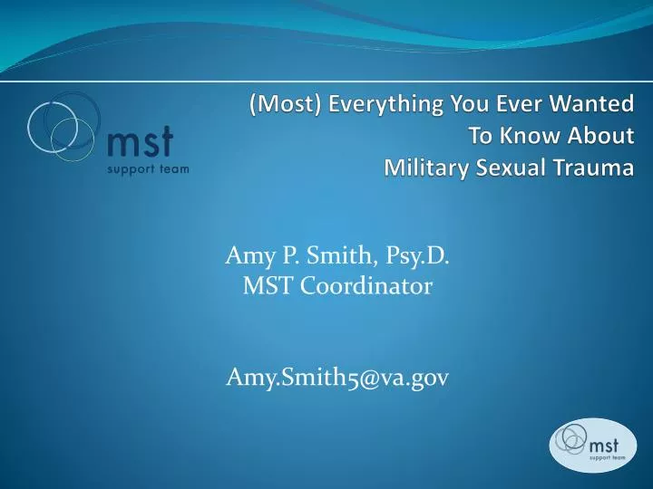 most everything you ever wanted to know about military sexual trauma