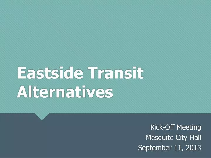 eastside transit alternatives