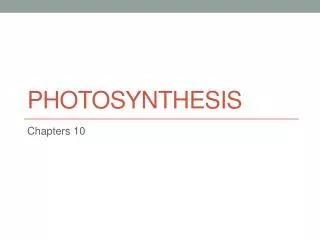 Photosynthesis