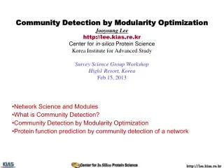 Network Science and Modules What is Community Detection ?