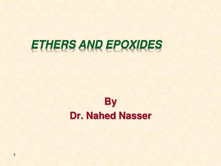 ethers and epoxides
