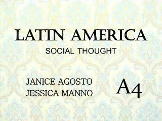 Latin America SOCIAL THOUGHT