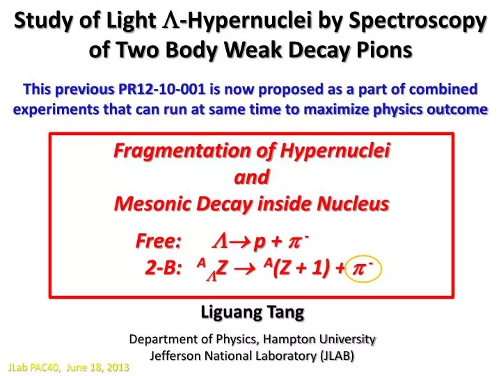 study of light hypernuclei by spectroscopy of two body weak decay pions