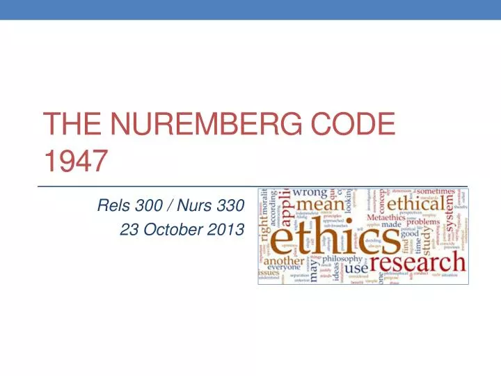 the nuremberg code 1947