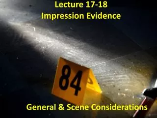 Lecture 17-18 Impression Evidence