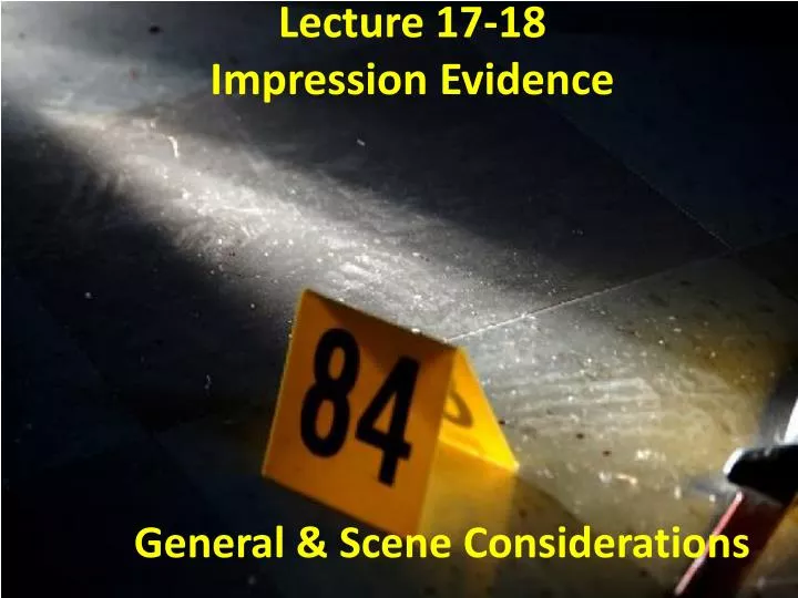 lecture 17 18 impression evidence