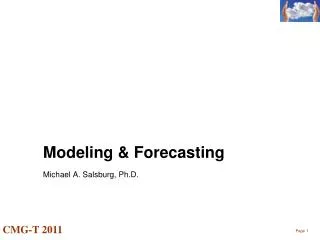 Modeling &amp; Forecasting