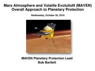 MAVEN Planetary Protection Lead Bob Bartlett