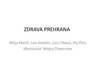 zdrava prehrana