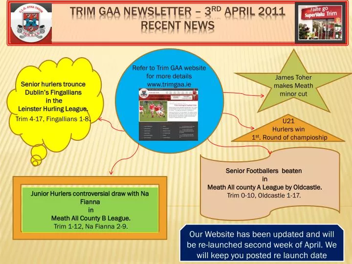 trim gaa newsletter 3 rd april 2011 recent news