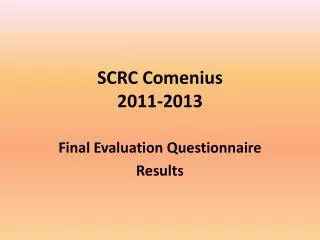 SCRC Comenius 2011-2013