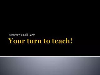 Your turn to teach!