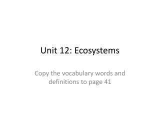 unit 12 ecosystems