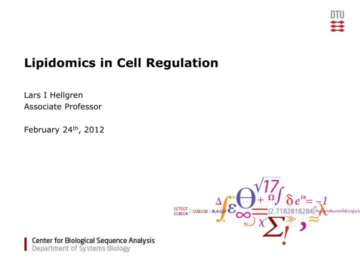 lipidomics in cell regulation