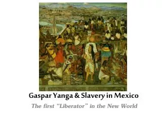 Gaspar Yanga &amp; Slavery in Mexico