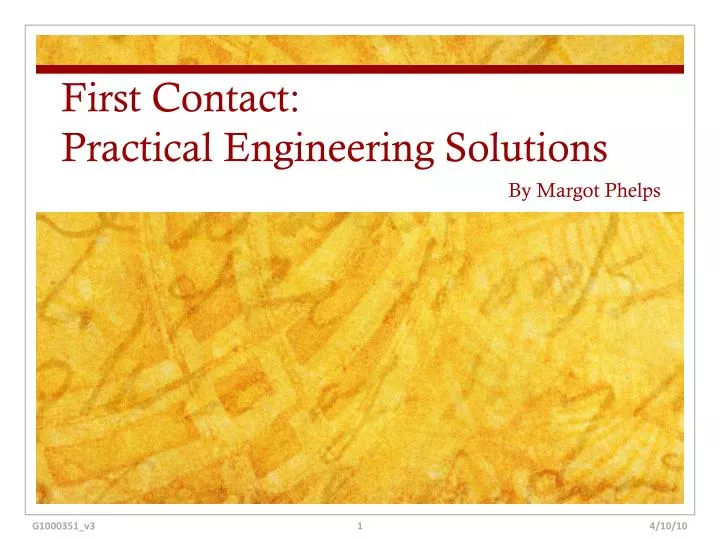 first contact practical engineering solutions